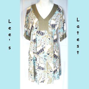 Banana Republic 100% Silk Dress Size 2 Green Print